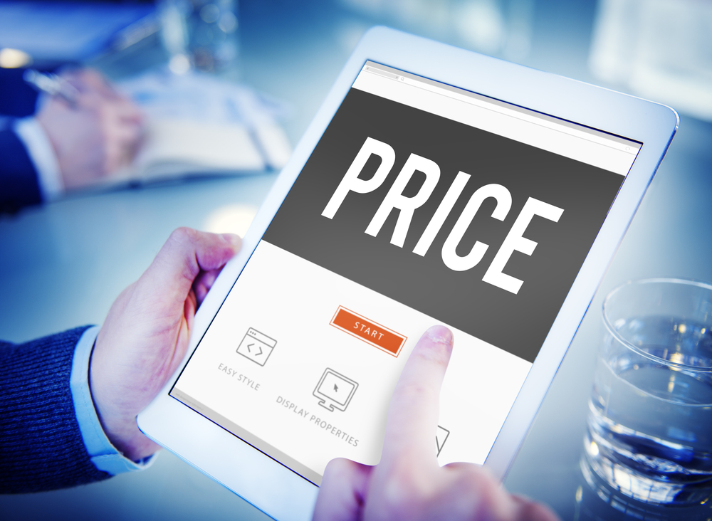 laptop displaying the word "Price" in bold.