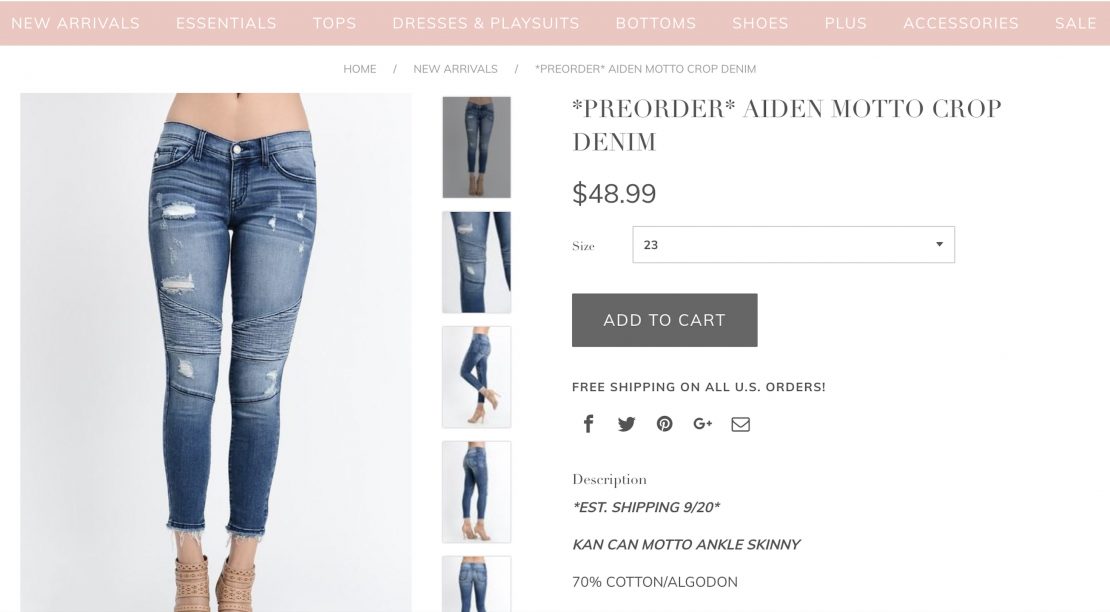 Product image page example from Shopify - this is crucial for good SEO strategy